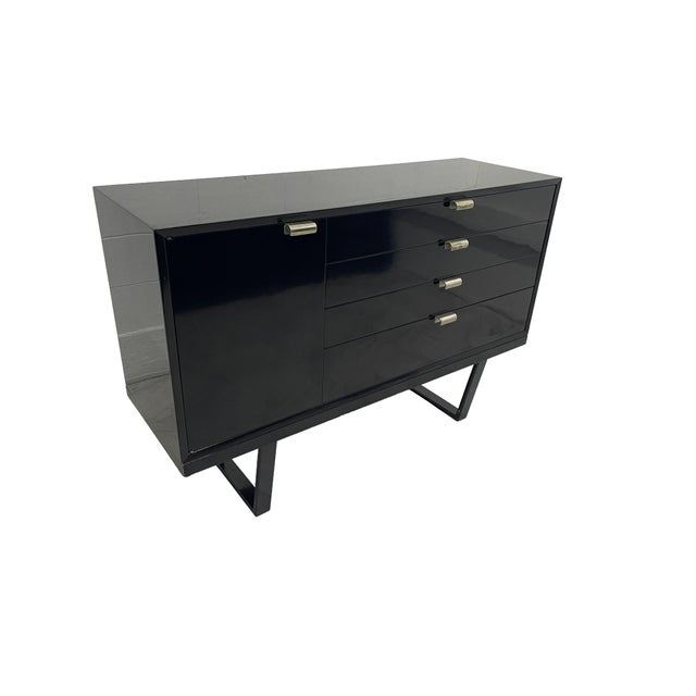 George Nelson for Herman Miller Black Lacquer Cabinet on Slatted Bench Base, 1950s For Sale - Image 18 of 18