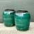 This striking pair of vintage earthenware vessels offers a bold splash of color and organic texture to any sophisticated...