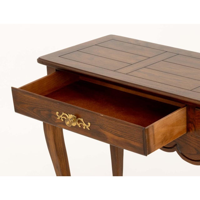 Henredon French Provincial Style Oak Console Table For Sale In New York - Image 6 of 9