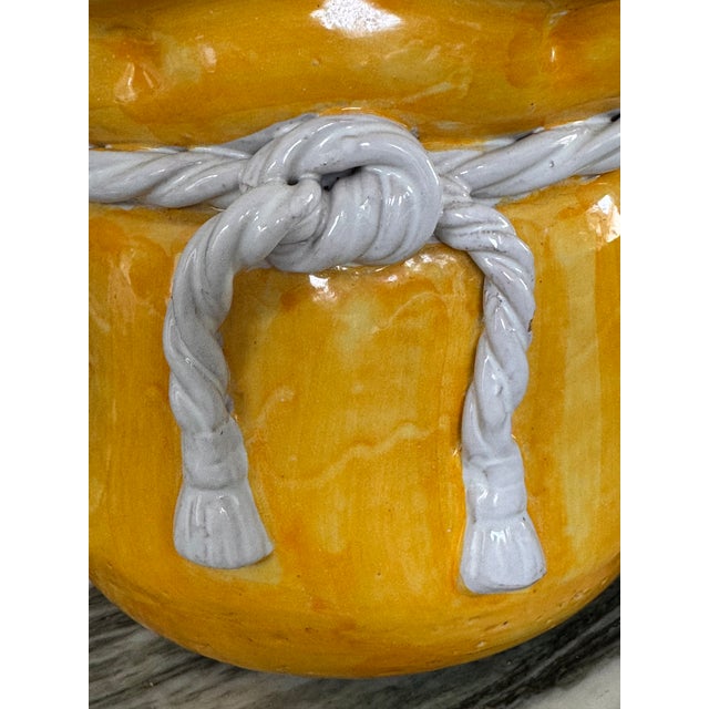 Made in Italy Trompe L’Oleil Yellow Cache Pot For Sale - Image 4 of 12