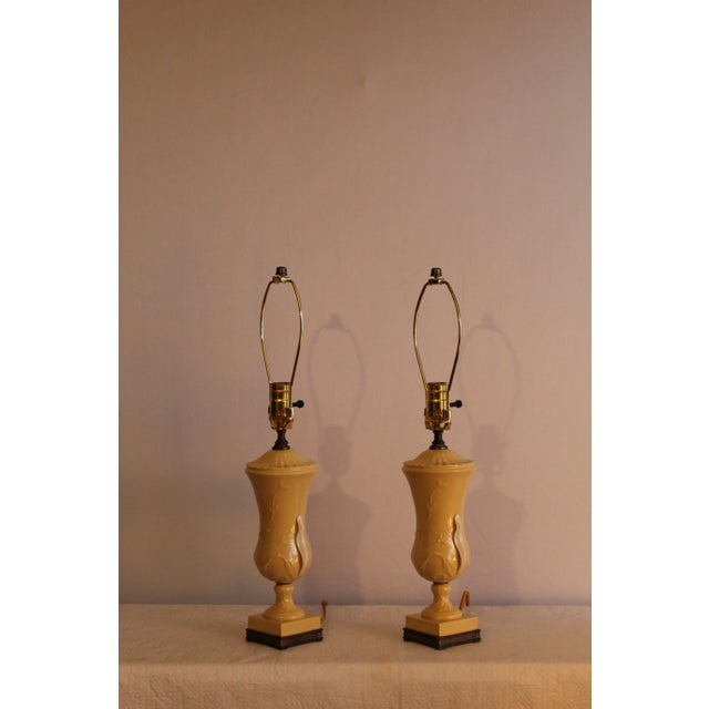 1930s Lenox China Lamps - a Pair For Sale - Image 10 of 11