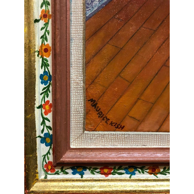 Maurice Kish, Dance of the In laws Wedding Scene Judaica Shtetl Oil Painting WPA Jewish Artist For Sale - Image 4 of 6