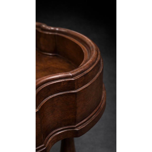 Sienna Vintage Gentleman’s Smoking Table With Gallery Tray Top and Cigar Rest Compartments – Turned Pedestal Base For Sale - Image 8 of 9