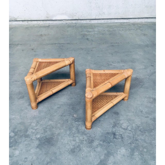 Handcrafted Bamboo Corner Table Set, 1970s, Set of 2 For Sale - Image 18 of 18