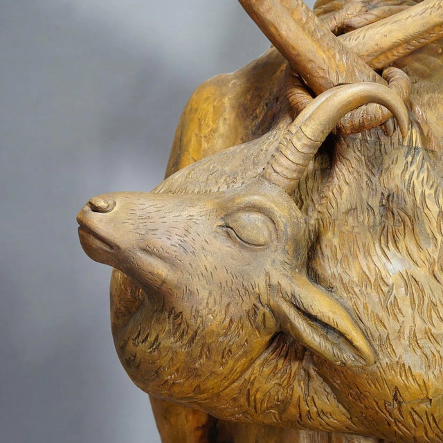 A Large Black Forest Poacher With Chamois Height 54' Inches For Sale - Image 12 of 13