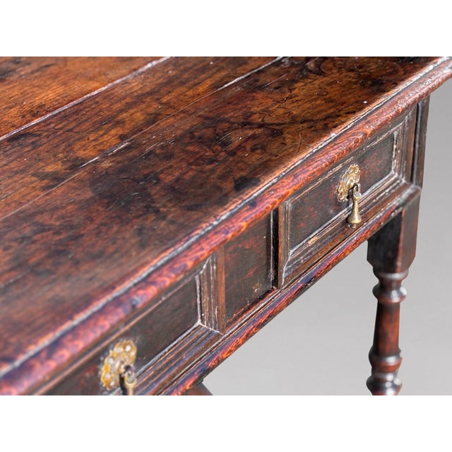 17th Century Antique Charles II Oak Lowboy Side Table, 1680 For Sale - Image 5 of 11