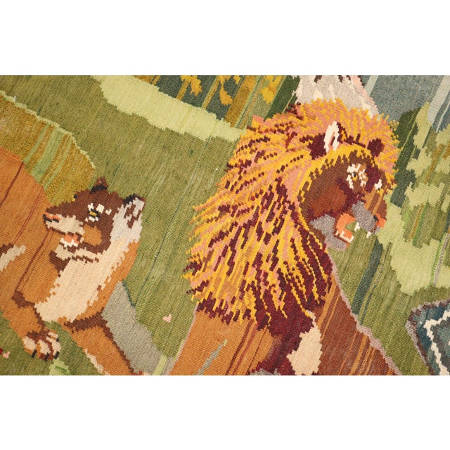 Textile Late 20th Century Zabihi Collection Animal Motif Turkish Dowry Kilim - 6'5" x 7'9" For Sale - Image 7 of 11