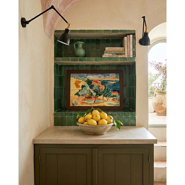 Ceramic Mid-Century French Ceramic Glazed Tile Panel of Anduze, 1960s For Sale - Image 7 of 8