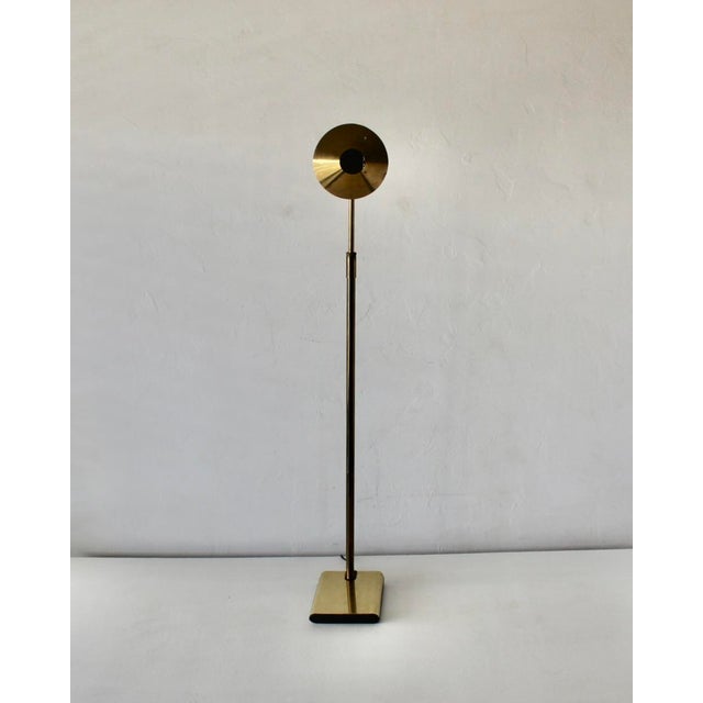 Brass 1980s Koch and Lowy Telescoping Brass Floor Lamp Conical Shade Detail Vintage Modern For Sale - Image 8 of 18