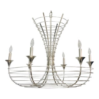 Currey & Co. Transitional Champagne Silver Finished Prototype Chandelier For Sale