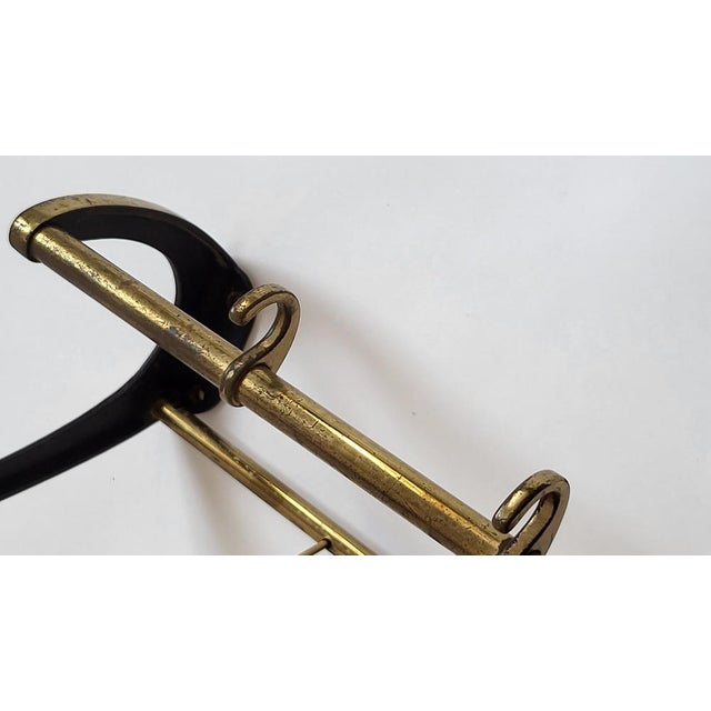 1950s Mid-Century Modern Wall-Mounted Brass Coat Rack, Austria, 1950s For Sale - Image 5 of 13