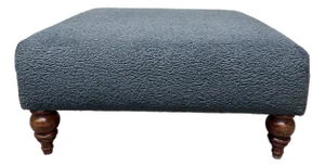 Vintage Square Ottoman With Sherpa Coal Lee Industries Upholstery