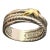 Late 20th Century David Yurman Sterling .925 & 18k Gold Crossover Band Sz. 7.25-7.5 For Sale