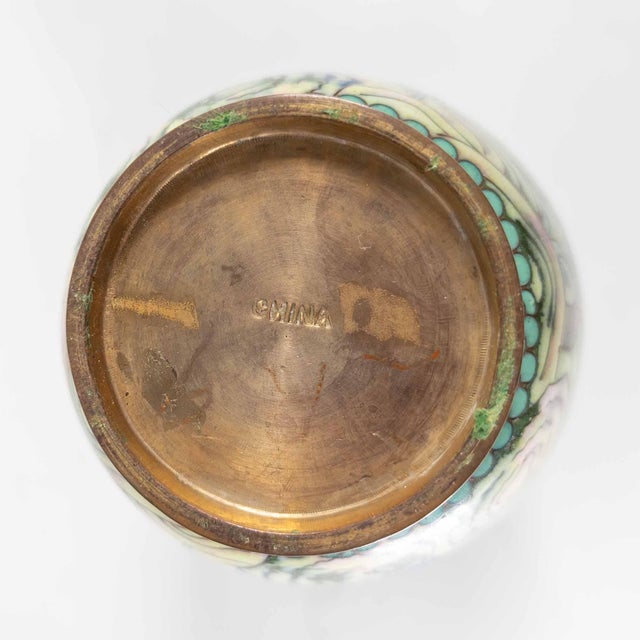 20th Century Chinese Republic Era Cloisonne Enamel Vase in Art Deco Style For Sale - Image 12 of 14