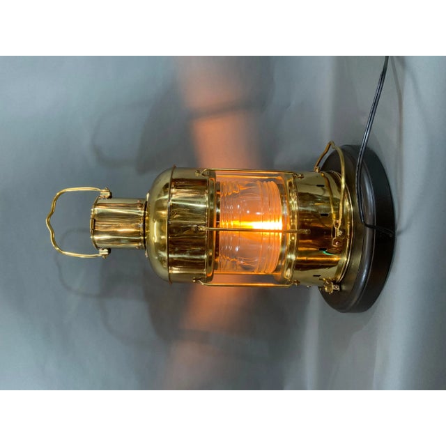 Solid Brass Ship’s Anchor Lantern For Sale - Image 9 of 11