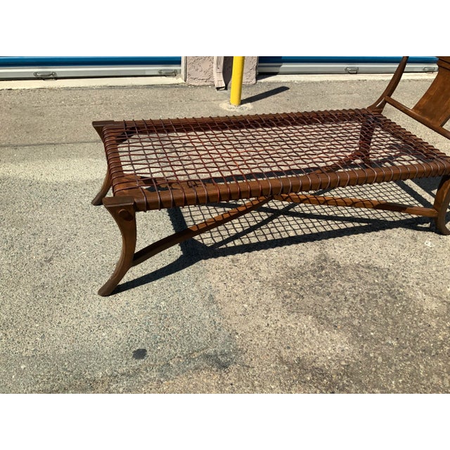 Klismos-Style Chaise Lounge With Walnut Finish For Sale - Image 9 of 9