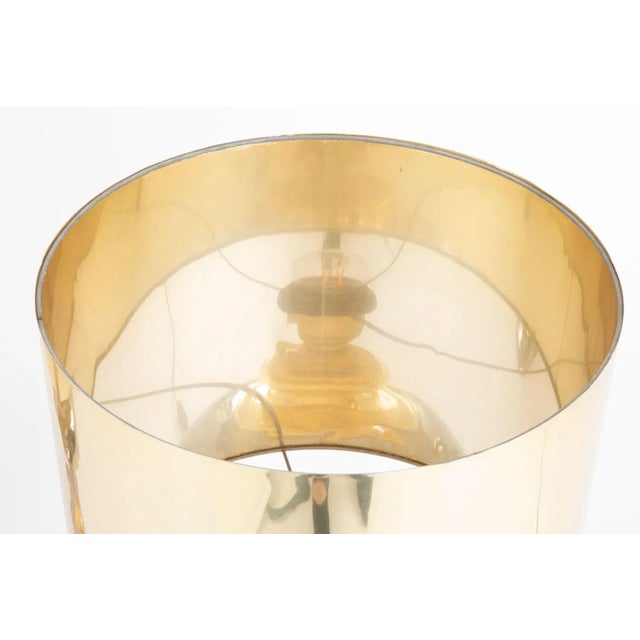 - Pair of ball lamps - Made in ceramic covered with silver and a golden luster glaze - Lamp standing on a silver square...