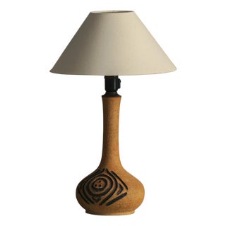 Mid-Century Danish Brutalist Stoneware Table Lamp, 1960s-1970s For Sale