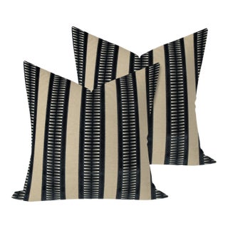 Kravet Couture Street Style in Ink Pillows- A Pair For Sale