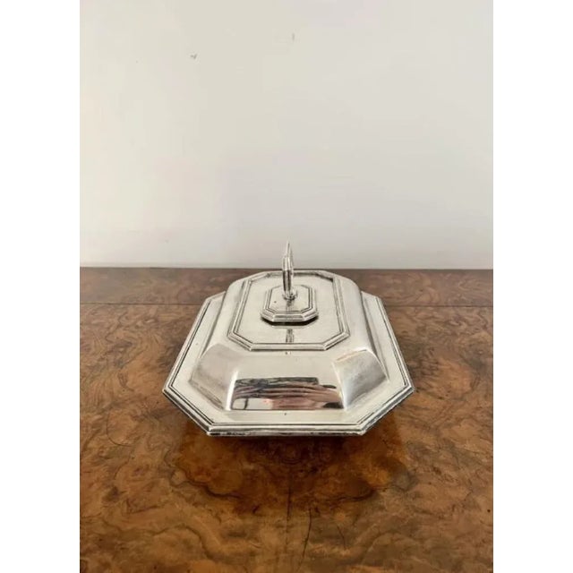 Edwardian Silver-Plated Rectangular Entree Dish, 1900s For Sale - Image 3 of 9