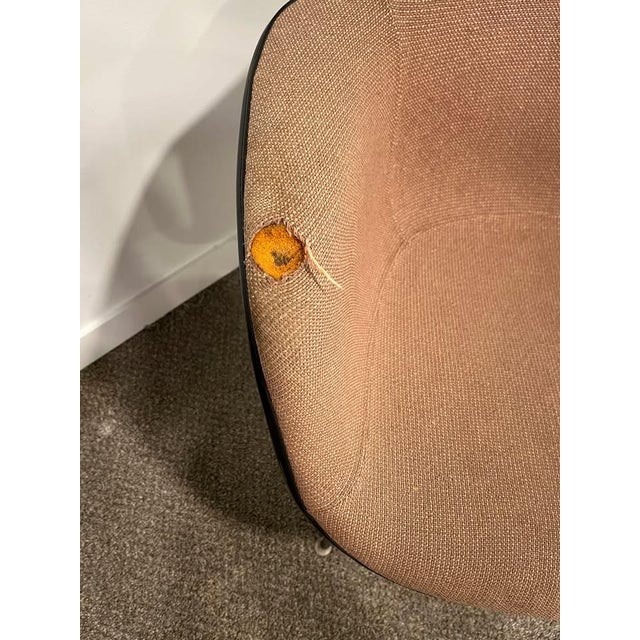 Upholstered Fiberglass H Low Base Chair by Charles Eames. Authentic original condition and probably from the 1970s. Seat...