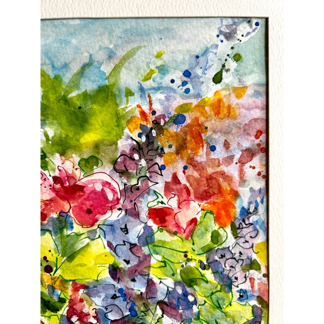 Paper Watercolor Painting Ink and Wash Lillies Giclee Print For Sale - Image 7 of 9