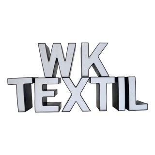 Advertising Letters in Metal and Acrylic Glass from WK Wohnen, 1970s, Set of 8 For Sale
