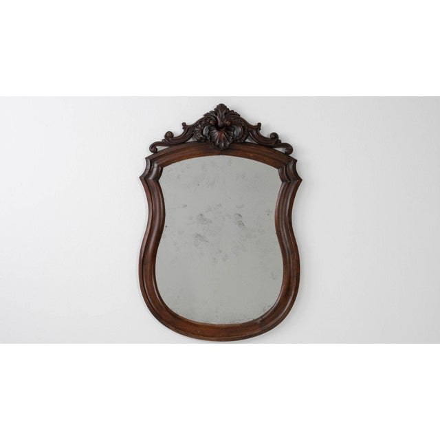 19th Century 19th Century France Brown Wood Mirror For Sale - Image 5 of 10