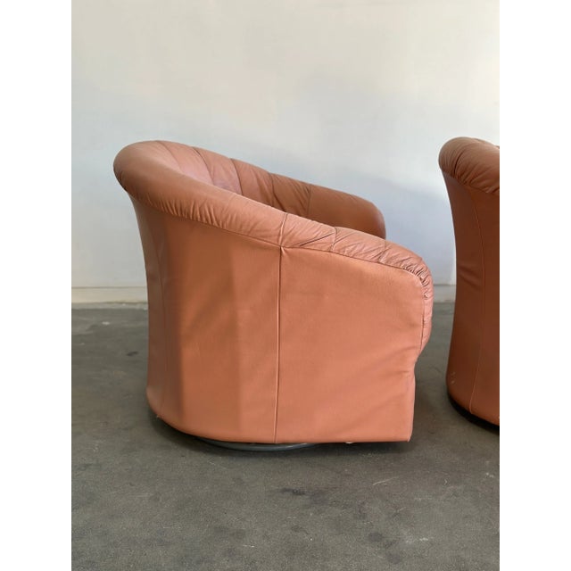 Light Pink 1990s Back Leather Loungers - Pair For Sale - Image 8 of 12