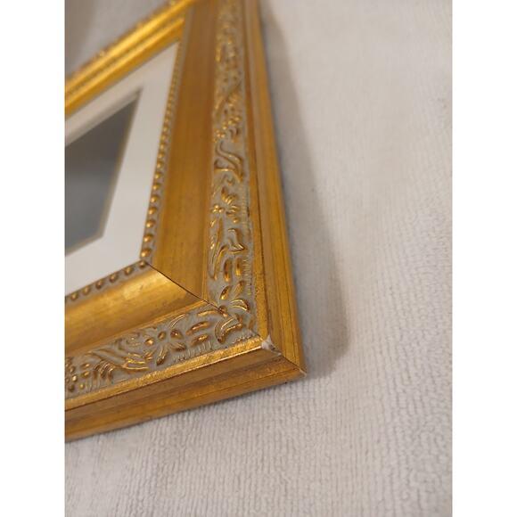 Vintage Beautiful Gold Wood Picture Frame 13x11 Has Glass & Matt Regency Ornate For Sale - Image 9 of 11