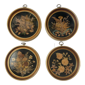 Set of 4 Hand Crafted Framed Pressed Flower Art/Wall Decor
