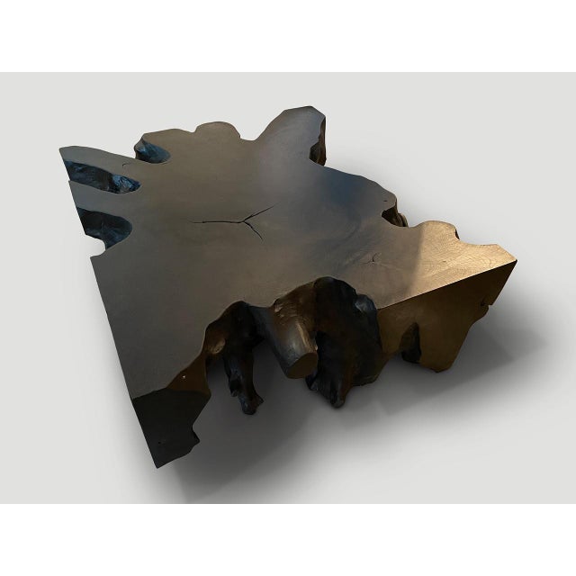 Andrianna Shamaris Impressive Charred Teak Wood Coffee Table or Console For Sale - Image 12 of 18