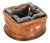 Curved Leather and Crystal Ashtray by Jacques Adnet, Italy, 1950s For Sale