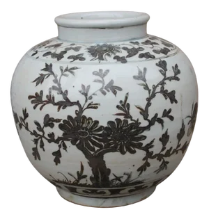 Jar Yuan Dynasty Asian Flower Floral Open Top