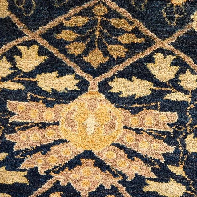 Traditional Mogul Collection Hand-Knotted Area Rug - Blue 8' 0" x 10' 0" For Sale - Image 3 of 4