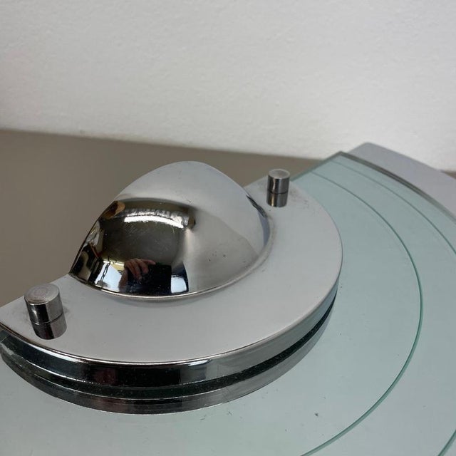 Metal Postmodern Mirror Glass Wall Light attributed to Hustadt Leuchten, 1980s For Sale - Image 7 of 18