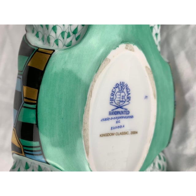 Blue Herend Painted Ceramic Turtle and Rabbit For Sale - Image 8 of 8