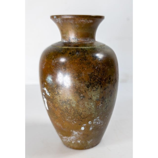 Mid 20th Century Mid-Century Japanese Asian Modern Bronze Vase With Patina For Sale - Image 5 of 8
