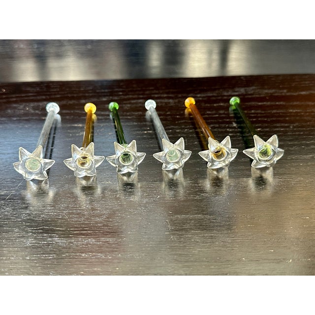 Hand Blown Glass Cocktail Muddler Drink Stirrer Swizzle Sticks For Sale - Image 18 of 18