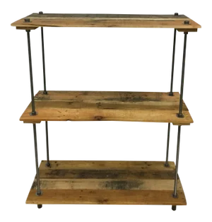 Industrial Style 3-Shelf Pallet Wood Adjustable Bookcase