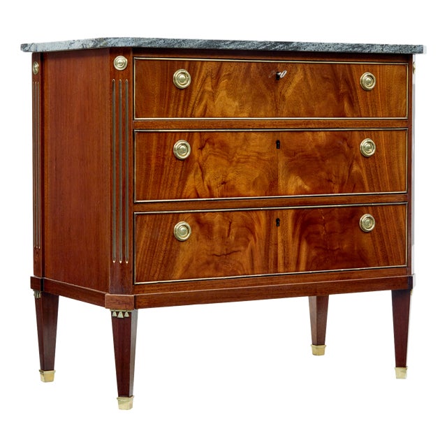 20th Century Directoire Revival Marble Top Chest of Drawers, 1920 For Sale