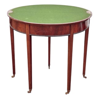 Antique Mahogany Game or Console Table with Fold-Over Lid For Sale