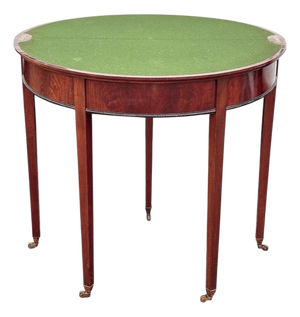 Antique Mahogany Game or Console Table with Fold-Over Lid