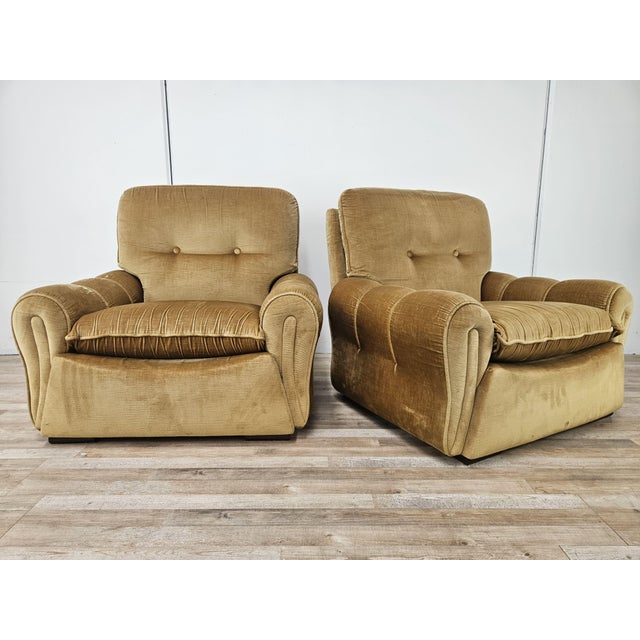 Vintage Italian Fabric Armchairs, 1970, Set of 2 For Sale - Image 18 of 18