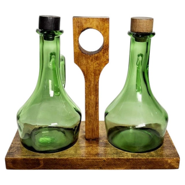 Olive Wood Oil/Vinegar Bottle Holder, France, 1950, Set of 3 For Sale - Image 14 of 14