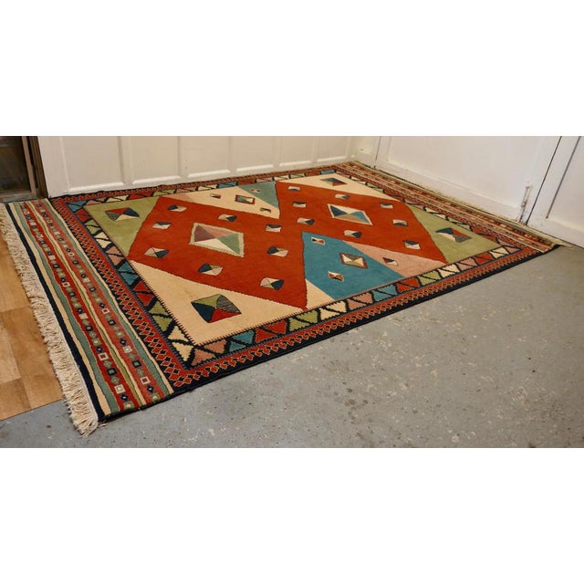 Textile Vintage Cubist Rug, 1980 For Sale - Image 7 of 9