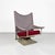 Anoo model armchair, Italian and modern, in plastic and red fabric steel, designed by Paolo Deganello and the Archizoom...