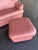 Pink leather postmod loveseat w/ ottoman ready to liven up your living area! Well-made by a once renowned manufacturer in...