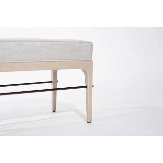 Gray Linear Bench in White Oak and Bronze Series 72 by Stamford Modern For Sale - Image 8 of 18