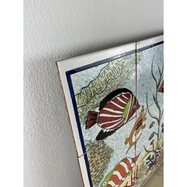 Hand Decorated Ceramic Panel, Italy, 1980s For Sale - Image 4 of 9